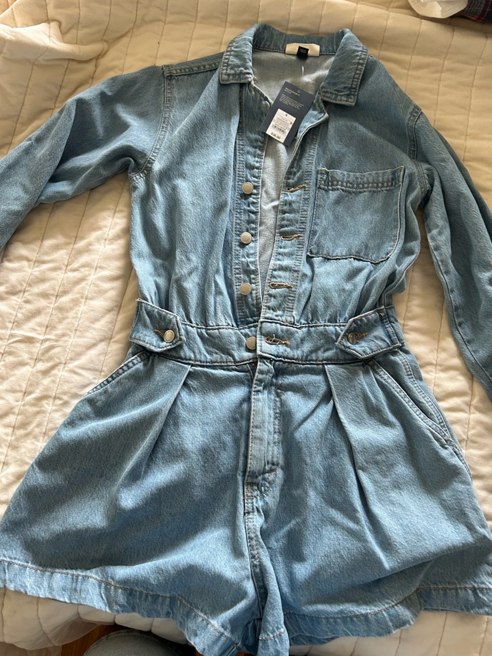 Light Wash Denim Jumper- Button Front